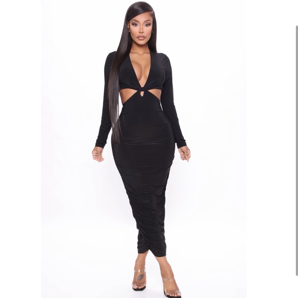 Jamie Cut Out Midi Dress - Black